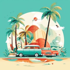 A drawing represents vacation design