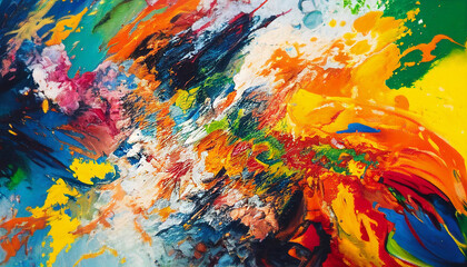 Abstract Multicolored Paint Background Texture: Closeup of Abstract Rough Colorful Multicolored Art | Exploring Multicolor Art, Texture, and Design with Nature-Inspired Elements