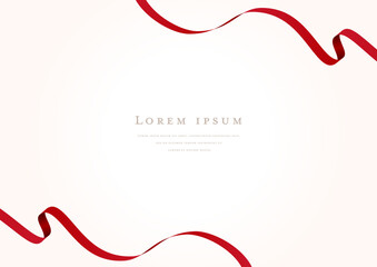 red ribbon vector design frame