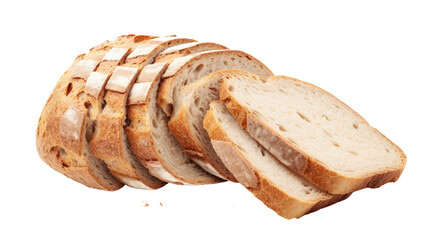 Sliced Sourdough Bread isolated on white background,