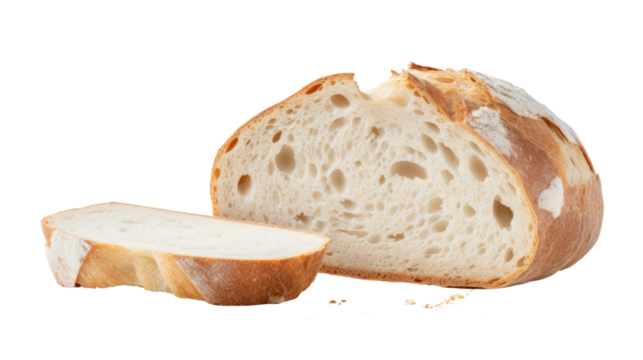 Sliced Sourdough Bread isolated on white background,