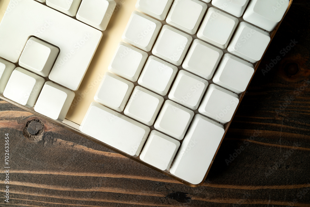 Poster closeup view of a computer keyboard