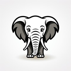 minimalistic logo emblem symbol icon with elephant on white background