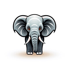 logo emblem symbol with elephant on white background