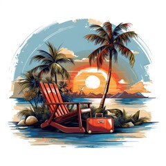 Obraz premium A drawing represents vacation design