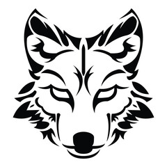 simple abstract wolf head logo vector iconic illustration