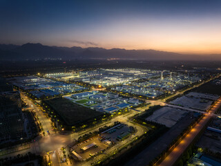 view of the seminconductor factory in Xi'an, China - obrazy, fototapety, plakaty