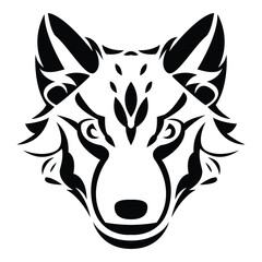 simple abstract wolf head logo vector iconic illustration