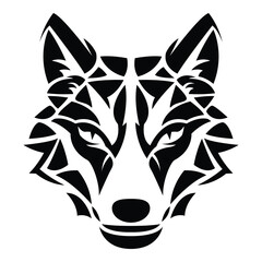 simple abstract wolf head logo vector iconic illustration