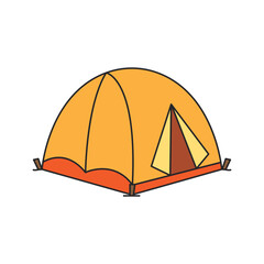 Camping tent icon. Flat illustration of camping tent vector icon for web design