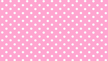 Pink and white polka dots background - obrazy, fototapety, plakaty