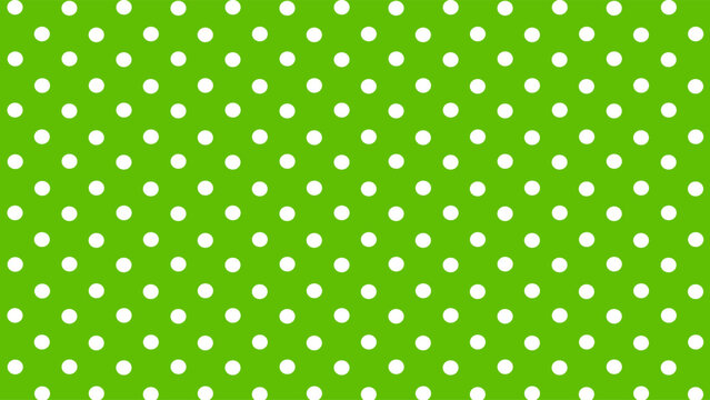 Green and white polka dots background