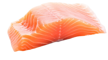 Fresh Salmon fish fillet isolated on transparent and white background.PNG image.