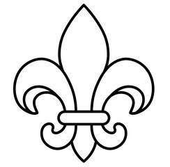 Cute Mardi Gras Fleur De Lis outline doodle cartoon icon