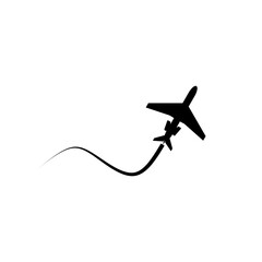 Airplane flight icon isolated on white background - obrazy, fototapety, plakaty
