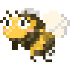 Fototapeta premium pixel art cute cartoon bee character