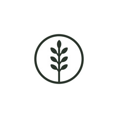 Serene Nature Symbol Representing Growth and Sustainability Enclosed in a Circle Design
