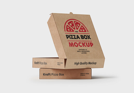 Kraft Pizza Delivery Box Mockup