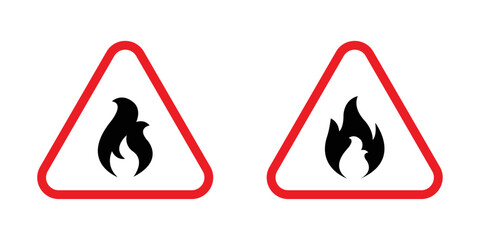 fire flammable warning icon vector design - obrazy, fototapety, plakaty
