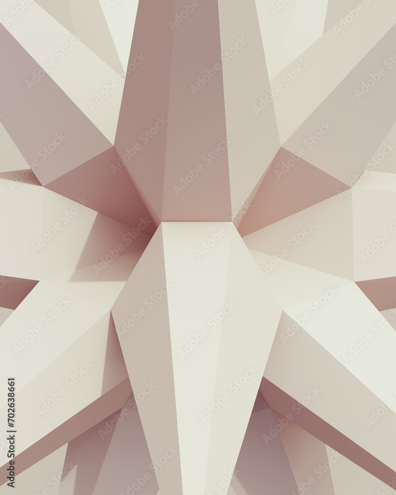 Poster solid 3d geometric shapes off white soft tones patterns triangles structure clean straight lines des