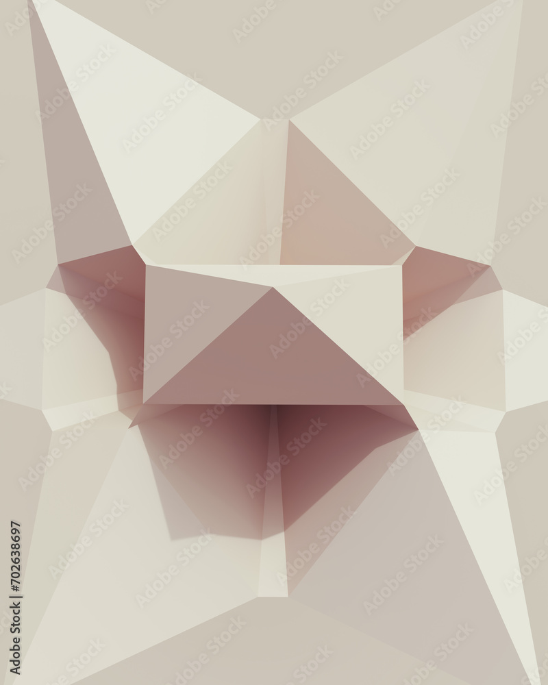 Poster solid 3d geometric shapes off white soft tones patterns triangles structure clean straight lines des