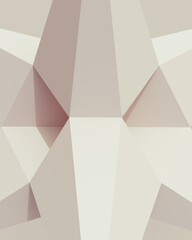 Solid 3d geometric shapes off white soft tones patterns triangles structure clean straight lines design neutral background 3d illustration render digital rendering