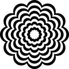 Optical illusion, psychedelic, wave. Abstract Geometric black shape icon