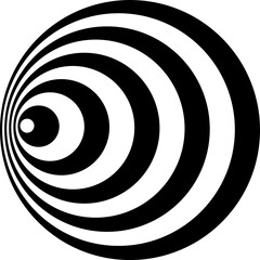 Optical illusion, psychedelic, wave. Abstract Geometric black shape icon