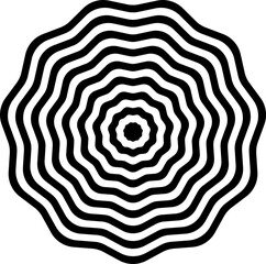 Optical illusion, psychedelic, wave. Abstract Geometric black shape icon