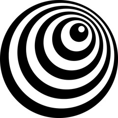 Optical illusion, psychedelic, wave. Abstract Geometric black shape icon