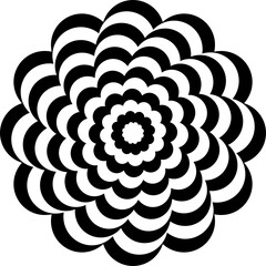 Optical illusion, psychedelic, wave. Abstract Geometric black shape icon