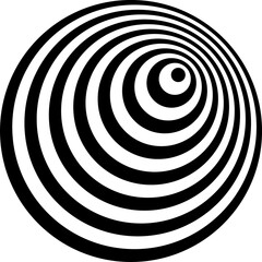 Optical illusion, psychedelic, wave. Abstract Geometric black shape icon