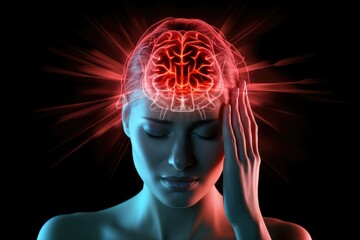 Fototapeta premium Neurological cognitive disorder decline, neurodegenerative disease, mental health, trauma, psychiatric disorders, tumors, dementia, epilepsy, MS, Parkinson, Alzheimer, Huntington, TBI neuropsychiatric