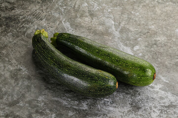 Raw young small green zucchini