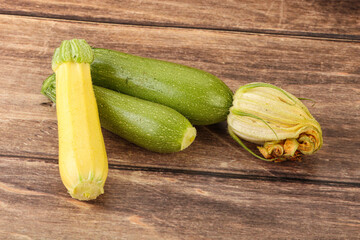 Raw baby organic zucchini heap