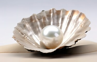 shells containing beautiful and luxurious pearls. generative AI