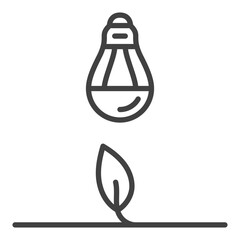 Led Grow Light Bulb vector Agro Equipment icon or symbol in outline style