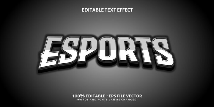 3D Esports Text Effect , Esport Name Style 3D. Editable Text Effect, Premium Vector