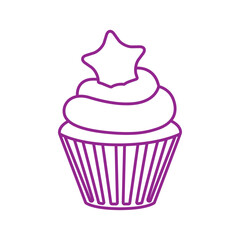 Cupcake icon vector. Cake illustration sign. Sweet symbol or logo.