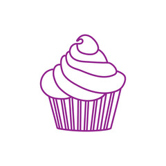 Cupcake icon vector. Cake illustration sign. Sweet symbol or logo.