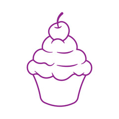 Cupcake icon vector. Cake illustration sign. Sweet symbol or logo.