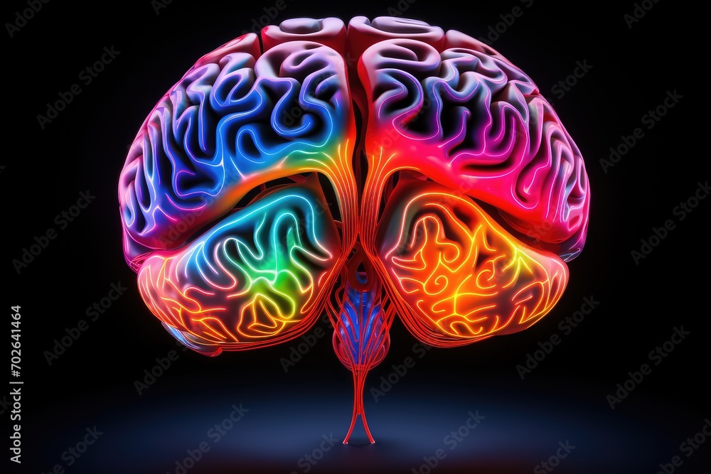 Poster brain neurogenesis in hippocampus, prefrontal cortex, hub of intelligence, complex interplay of gray