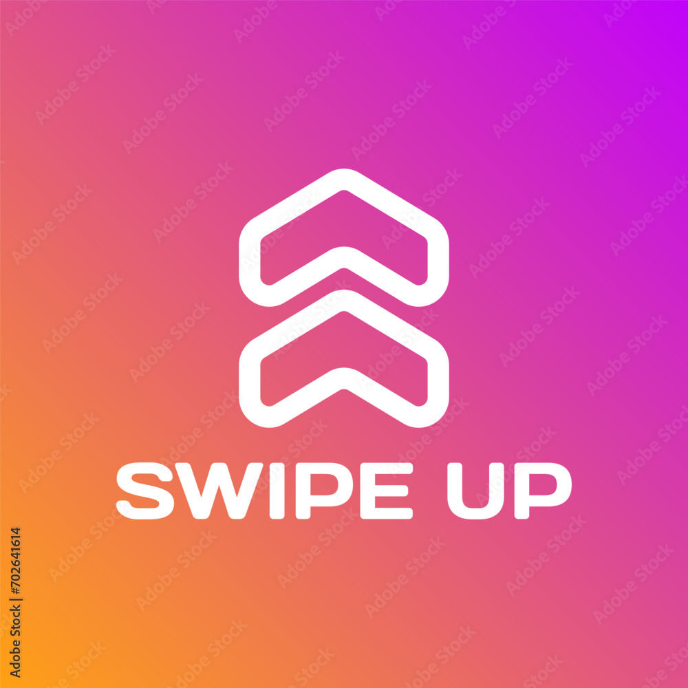 Poster swipe up button icon. flat, gradient, up arrow, swipe up button, ui design, swipe up button. vector 