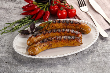 Grilled meat sausages with spices