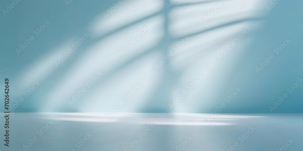 Sticker minimalistic abstract gentle light blue background for product presentation with light and intricate