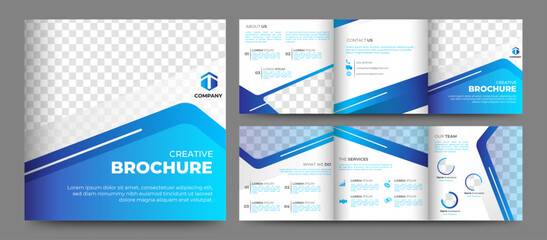 Modern Business square trifold brochure design template. abstract corporate brochure layout shapes for learning, teaching purpose, Education Brochure Template layout. vector
 - obrazy, fototapety, plakaty
