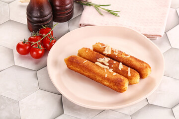 Fried cheese sticks for snack