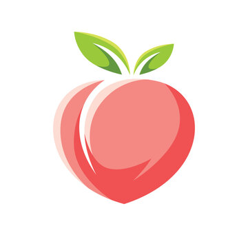 Peach vector illustration isolated on white background