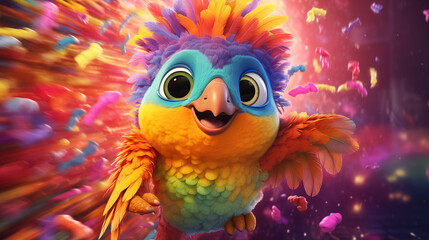 Naklejka premium Parrot character