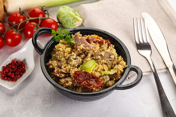 Bulgur with lamb and vegetables